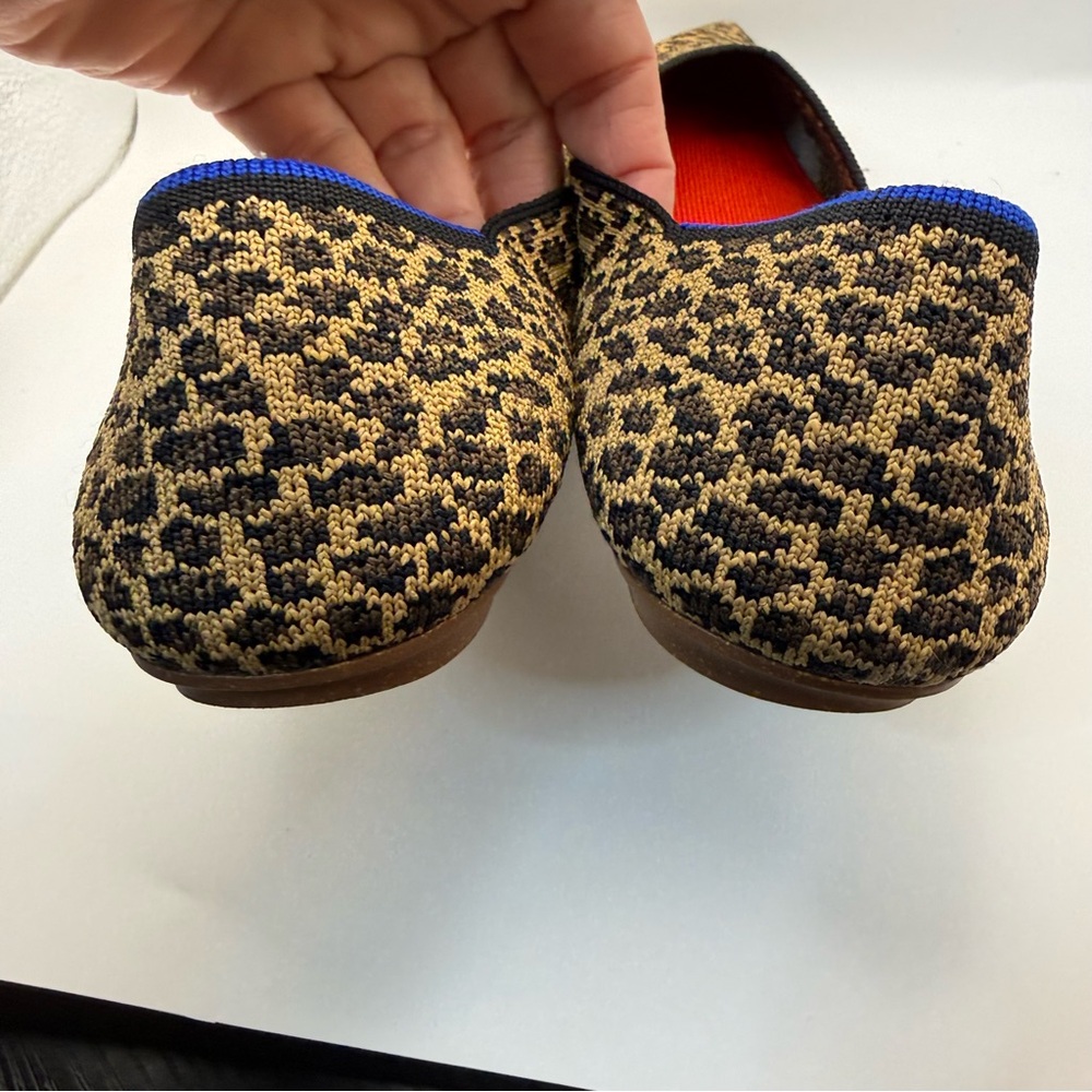 Rothy’s The Point Little Cat Leopard Knit Flats Women’s Size 12 Pointed Toe - Picture 8 of 12
